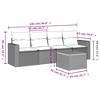 vidaXL Patio Sofa Set with Cushions Outdoor Furniture 5 Piece Poly Rattan - Gray - 3 of 4