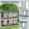 Metal Chicken Nesting Boxes, Two-Tier Chicken Egg Laying Box with 6 Compartments Large Vented Holes Chicken Coop - 4 of 4