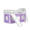 Max & Lily Twin Loft Bed, Solid Wood Low loft Bunk beds for Kids with Slide and Curtain - 2 of 4