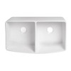 Fine Fixtures Premium White Fireclay Curved Apron Front Kitchen Sink for Home, Farmhouse (Grid & Strainer Included) - 4 of 4