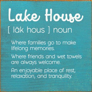 Slickblue Lake House Wood Wall Sign – Rustic 7x7 Décor – Family, Friends & Relaxation Quote, Color Options - 1 of 3