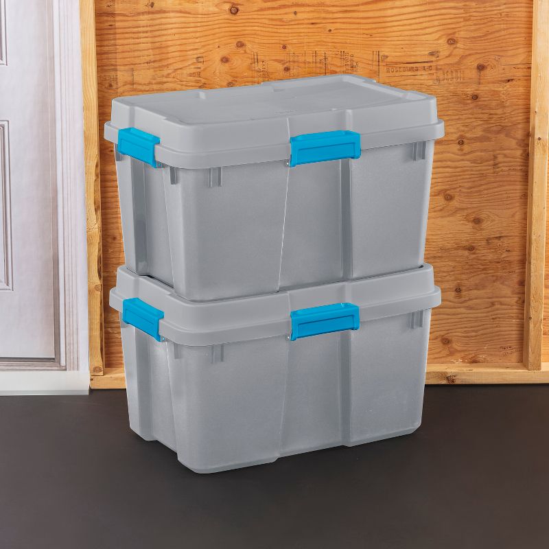 Sterilite 30gal Gasket Tote Gray with Blue Latches, 6 of 11