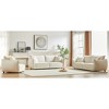 Modern 3-Seater + 3-Seater + 1-Seater Linen Fabric Sofa Set with Wooden Frame and 5 Pillows - 2 of 4