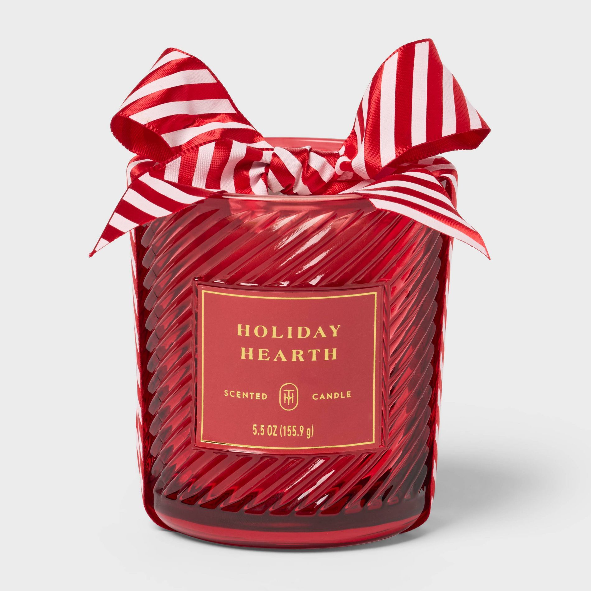 Swirled Glass Holiday Hearth Jar Candle Red 5.5oz - Threshold™