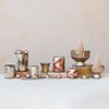 Storied Home Etched Mercury Glass Tealight/Votive Candleholder, Matte Silver Finish and Coral Color - 3 of 3