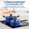 SereneLife Kitchenware Pots & Pans Set – Basic Kitchen Cookware, Black Non-Stick Coating Inside, Heat Resistant Lacquer (11-Piece Set) - 4 of 4
