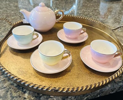 Sparkle And Bash Set Of 6 Vintage Floral Tea Cups And Saucers For Tea Party  Supplies, Blue, Pink, 8oz : Target