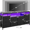 63.3 Inch Dresser for Bedroom, 10 Drawer Dresser Tv Stand for 65 70 75 Inch Tv, with Led Lights & Power Outlets,  Living Room - 2 of 4