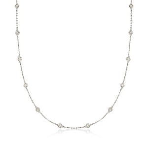 Ross-Simons 1.00-2.00 ct. t.w. Bezel-Set Diamond Station Necklace in Sterling Silver - 1 of 3