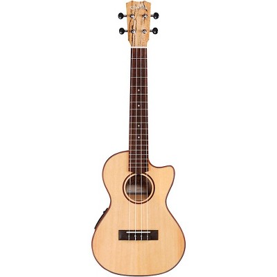 Cordoba 24T-CE Spruce Spalted Maple Cutaway Tenor Acoustic-Electric Ukulele Natural