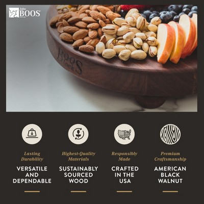 Walnut Edge Grain Round Cutting Board with Bun Feet