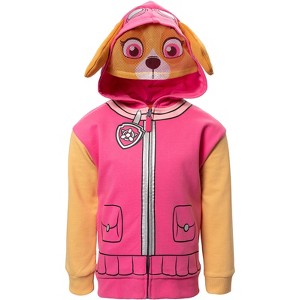 Paw Patrol Rubble Chase Skye Fleece Zip Up Pullover Hoodie Toddler to Little Kid - 1 of 4