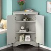 ORRD Grey Triangle Bathroom/Kitchen Storage Cabinet - Freestanding Floor Cabinet with Adjustable Shelves - 3 of 4