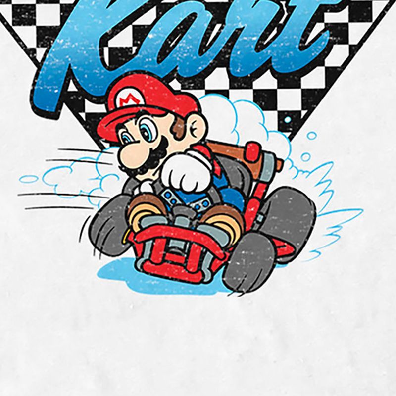 Nintendo Super Mario Men's Mario Kart Team Driver Checkered Flag T-Shirt, 3 of 4