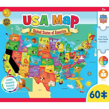 MasterPieces 60 Piece Jigsaw Puzzle for Kids - USA Map - 16.5"x12.8"