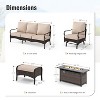 Captiva Designs 6pc Extra Large Metal and Rattan Outdoor Patio Fire Pit Set with Rocking Armchairs and Ottomans - 2 of 4