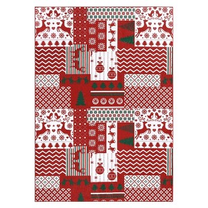 Washable Christmas Rugs, Patchworked Soft Non Slip Holiday Winter Decor Carpet, Home Decorative Rug for Living Room Bedroom - 1 of 4