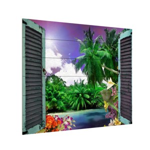 Leo Kelly 'Tropical Window to Paradise I' Canvas Art - 1 of 4
