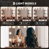 Corner Vanity Desk and Stool, Corner Makeup Vanity with Light Bulbs/ LED Lighted Mirror Charging Station and Cabinet for Bedroom - 4 of 4