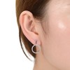 Gorgeous Rhodium-Plated Halo Stud Earrings Adorned with Cubic Zirconia for a Dazzling and Elegant Touch - 2 of 3