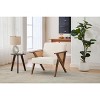 Modern Linen Accent Chair, Upholstered Reading Armchair With Backrest, Single Sofa Chair, Sofa Side Chair with Wood Leg for Living Room Bedroom - 3 of 4