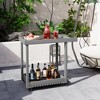 Utility Service Cart, 2 Shelf 550LBS Heavy Duty Rolling Utility Cart with 360¡ã Swivel Wheels (2 with Brakes) - 4 of 4