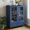 Syemin Decorative Storage Cabinets Minimalist Buffet Cabinet, Modern Wooden Storage Sideboard Cupboard, Accent Storage Cabinet, Blue, 28"*15"*36.2" - 4 of 4