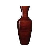 Villacera Handcrafted 18” Tall Brown Bamboo Vase | Decorative Jar Vase for Silk Plants, Flowers, Filler Decor | Sustainable Bamboo