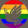Design By CreativeHT Humans Dove Olive Branch Rainbow Pride By CreativeHT Racerback Tank Top - 2 of 2