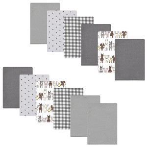 Luvable Friends Hudson Baby Flannel Burp Cloths 12pk Set - 1 of 2