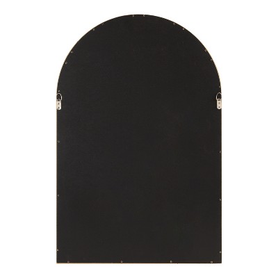 Natural Wood Arched Vanity Mirror with Deep Profile