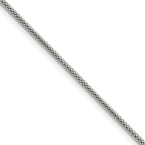 Black Bow Jewelry 2mm Stainless Steel Round Bismark Mesh Chain Necklace, 22 Inch - 1 of 4
