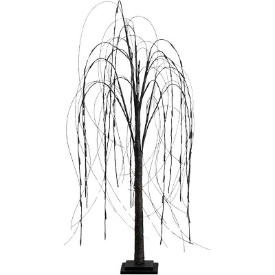 HomeStock  3ft White Prelit LED Flocked Full Twig Pine Artificial Christmas Tree w/ 100 Twinkling Warm Dual Color Lights