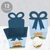 Big Dot of Happiness Baby Boy Teddy Bear - Square Favor Gift Boxes - Baby Shower Bow Boxes - Set of 12 - 3 of 4