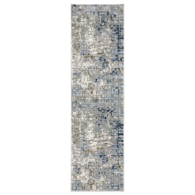 Oriental Weavers Easton 011E3 Blue/ Ivory Indoor Area Rug - 2'3" x 7'6"