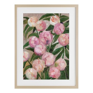 Stupell Industries Valenty Painterly Peonies Framed Print Under Glass - 1 of 4