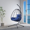 CAVINAS Indoor Outdoor Swing Chairs with Stand,Patio Wicker Hanging Basket Swing for Bedroom,,Living Room,Balcony - 2 of 4