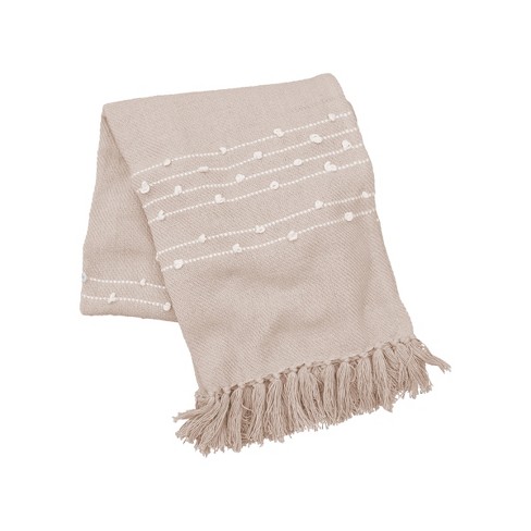 carol frank Tabb Dune White Throw Blanket