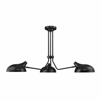 Bellamy Matte Black and Gold 46" Semi-Flush Ceiling Light