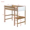 MAYEERTY Twin Size Loft Bed with Desk, Boucle Upholstered Headboard and Footboard with Ladder Sofety Guardrails Rubbber Wooden Loft Bed Natural - 4 of 4