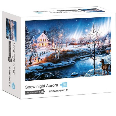 Zeeman borstel escaleren Shantou South Toys Factory Snow Night Aurora 1000 Piece Jigsaw Puzzle :  Target