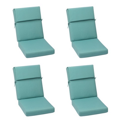 Aoodor Indoor Outdoor High Back Chair Cushions Replacement Set of 4（Blue）