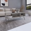 SEVOBAL Coffee Tables Stylish Modern Coffee Table with Two Open Shelves and Sturdy Legs for Living Room, White, 17.7"*39.8"*15.7" - 2 of 4