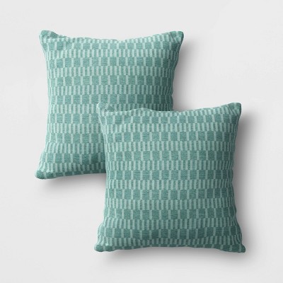 2pk City Geo Outdoor Pillow DuraSeason Fabric™ Smoke Green - Project 62™