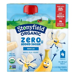 Stonyfield Kids' Organic ZERO Added Sugar Kids Pouch - 3.5oz/4ct - 1 of 4