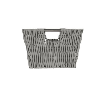 Coastal Charm Rattan Storage Tote Set with Stainless Steel Handles