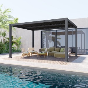 Sonkuki 10×10ft Patio Pergola Aluminum Louvered Frame - 1 of 4