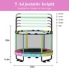 Hooseng 55" 7-in-1 Round Trampoline for Kids with Safety Enclosure Net, Indoor & Outdoor Toddler Trampoline with Adjustable Gymnastics Bar & Toys - 3 of 4