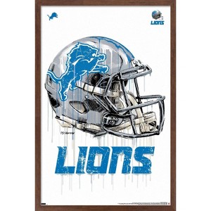 Trends International NFL Detroit Lions - Drip Helmet 20 Framed Wall Poster Prints - 1 of 4