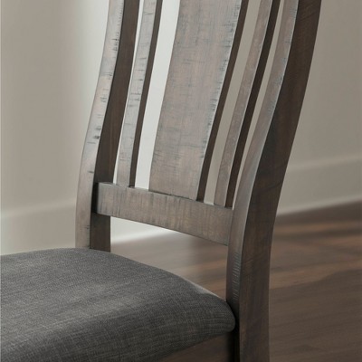 Rustic Gray Oak 7-Piece Dining Set with Lattice Back Chairs